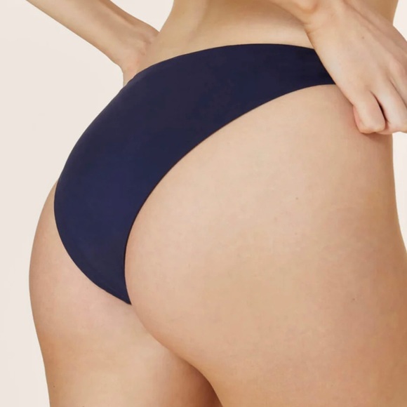 NEW Andie Swim The Cheeky Bikini Bottom Women’s SZ Large Navy Blue Solid - Picture 2 of 7